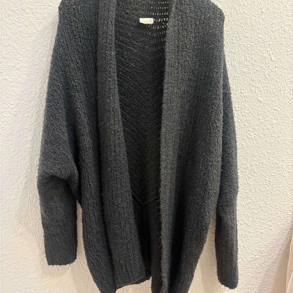 Anthropologie Dark Gray Open-Front Cardigan